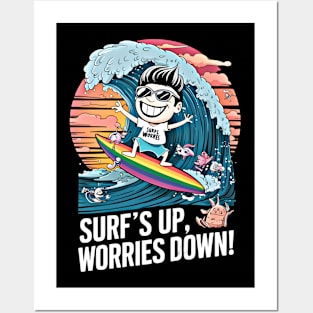 Catch the Wave - Surfing Away the Stress Posters and Art